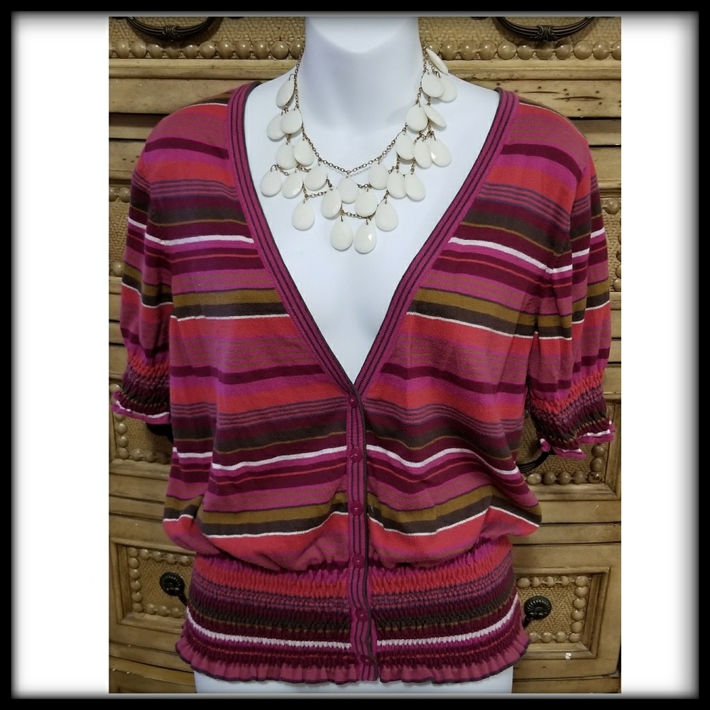 Old Navy, v-neck blouse, multi-color, x-large